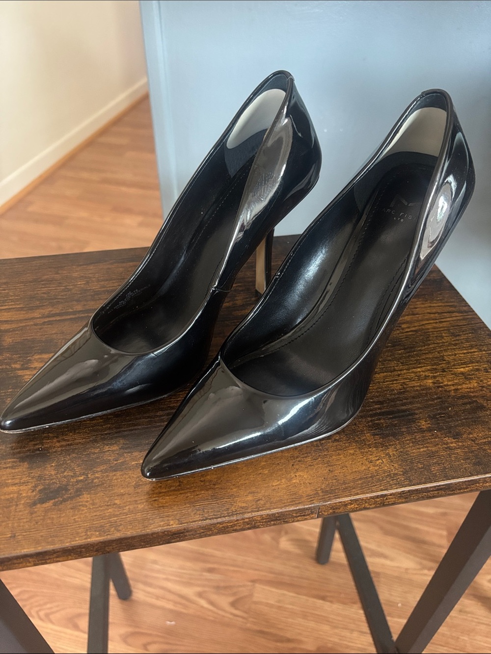 Marc Fisher Black Patent Pointed-Toe Stiletto Pumps